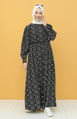 Black Hijab Dress 4338-01