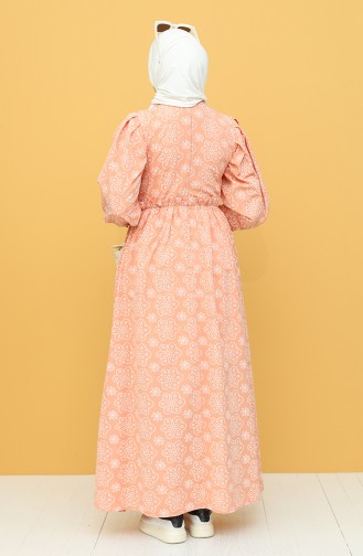 Salmon Hijab Dress 4338-02