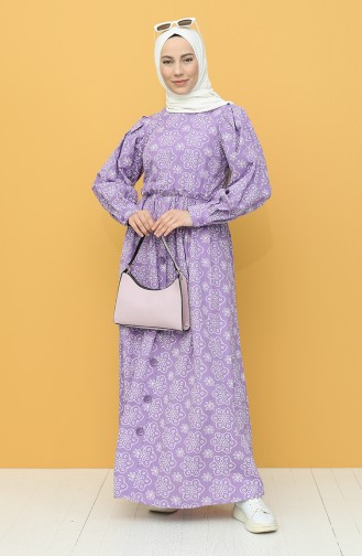 Violet Hijab Dress 4338-04