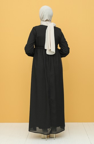 Schwarz Hijab Kleider 4340-01