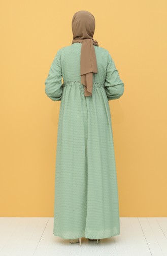 Green Almond Hijab Dress 4340-02