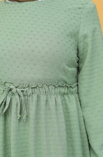 Büzgülü Elbise 4340-02 Çağla Yeşili