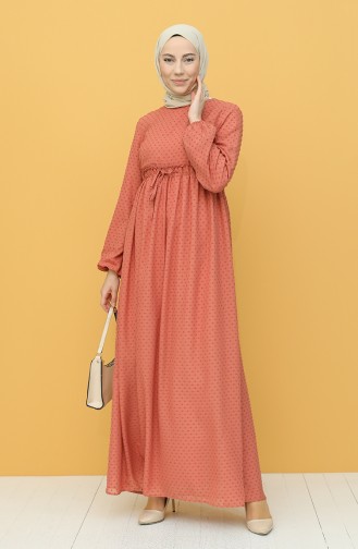 Beige-Rose Hijab Kleider 4340-04