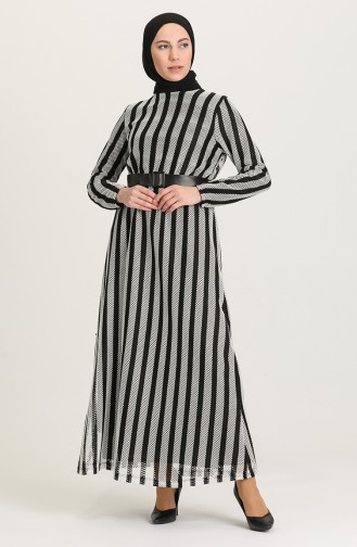 Smoke-Colored Hijab Dress 0399-02