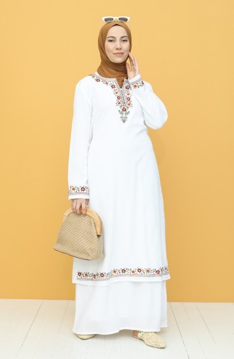 White İslamitische Jurk 22209-08