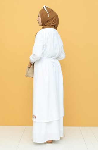 Robe Hijab Blanc 22209-08