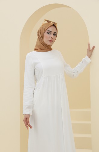Ecru Hijab Dress 8316-01