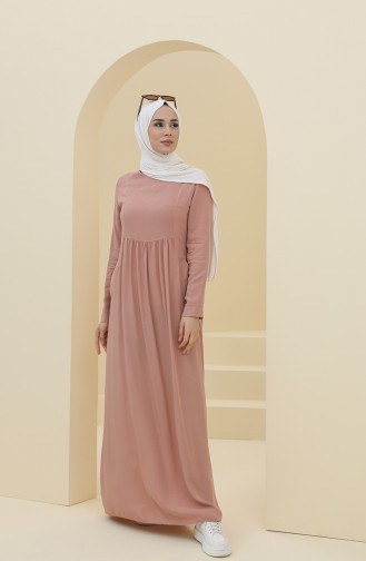 Beige-Rose Hijab Kleider 8316-05