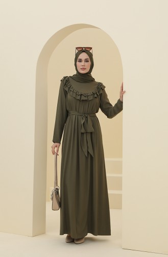 Grün Hijab Kleider 8318-04