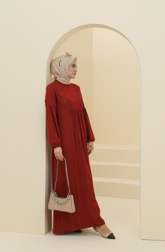 Weinrot Hijab Kleider 8323-03