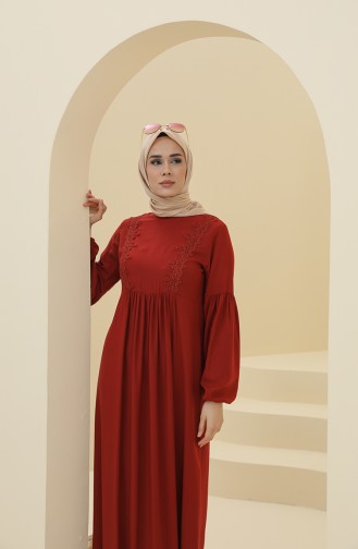 Weinrot Hijab Kleider 8323-03