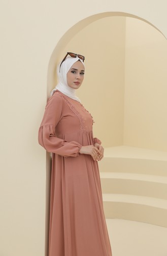 Robe Hijab Rose Pâle 8323-05