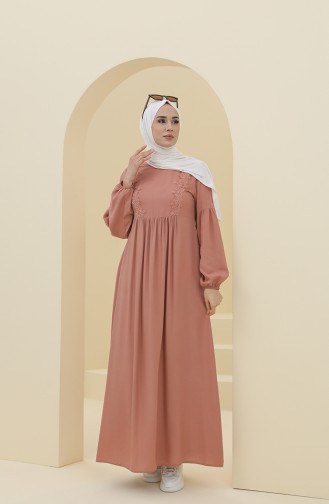 Beige-Rose Hijab Kleider 8323-05