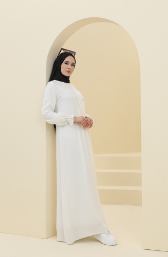 Naturfarbe Hijab Kleider 8324-01