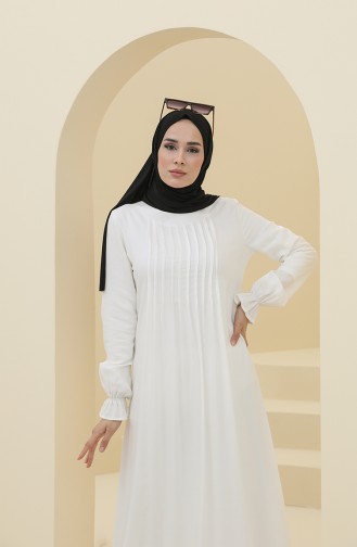 Naturfarbe Hijab Kleider 8324-01