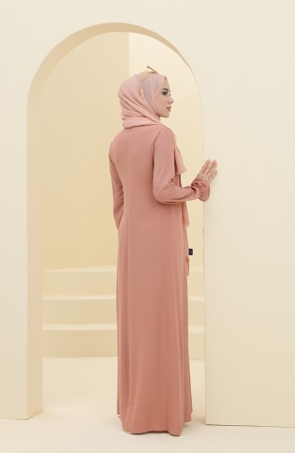 Beige-Rose Hijab Kleider 8324-05