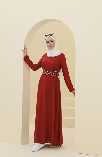 فستان أحمر كلاريت 8325-05