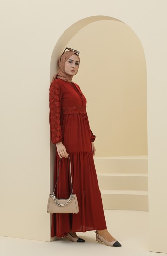 Robe Hijab Couleur brique 8326-04