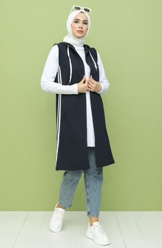 Dunkelblau Strickjacke 5075-02