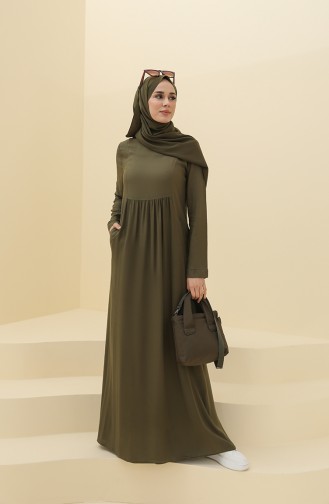 Grün Hijab Kleider 8316-04