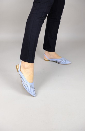 Blue Woman Flat Shoe 1100-02