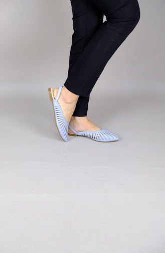 حذاء مسطح أزرق 1100-02