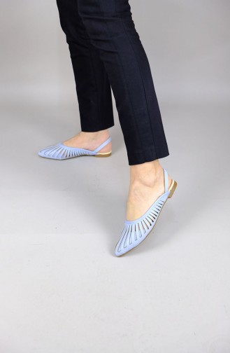 Blue Woman Flat Shoe 1100-02