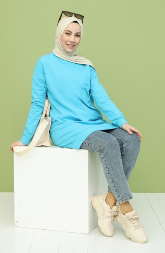 Sweatshirt Turquoise 1585-03