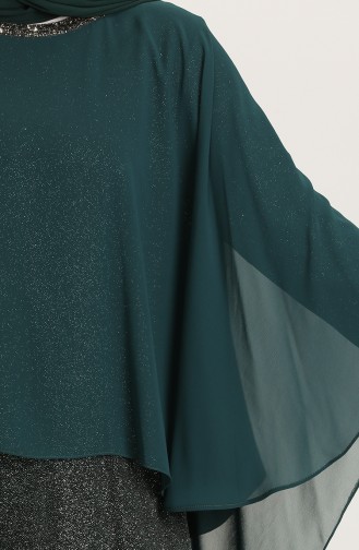 Emerald Green Hijab Evening Dress 4266-02