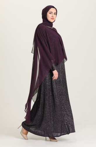 Lila Hijab-Abendkleider 4266-03