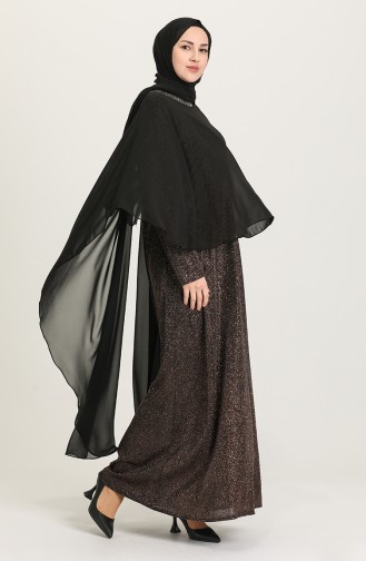 Black Hijab Evening Dress 4266-04