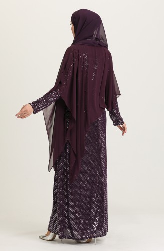 Purple İslamitische Avondjurk 4268-01