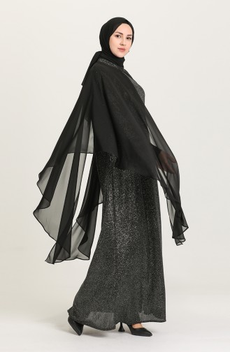 Schwarz Hijab-Abendkleider 4274-01