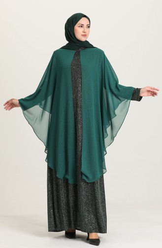 Smaragdgrün Hijab-Abendkleider 4274-02