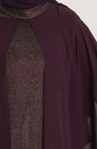 Purple Hijab Evening Dress 4274-04