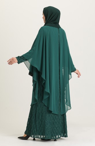 Smaragdgrün Hijab-Abendkleider 4276-03