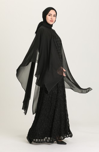 Schwarz Hijab-Abendkleider 4276-04