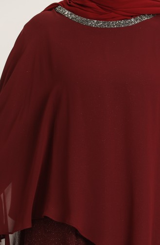 Weinrot Hijab-Abendkleider 4278-01