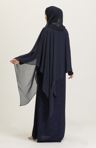Dunkelblau Hijab-Abendkleider 4278-02