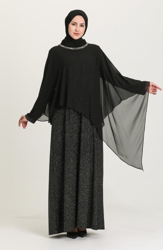 Black Hijab Evening Dress 4278-03
