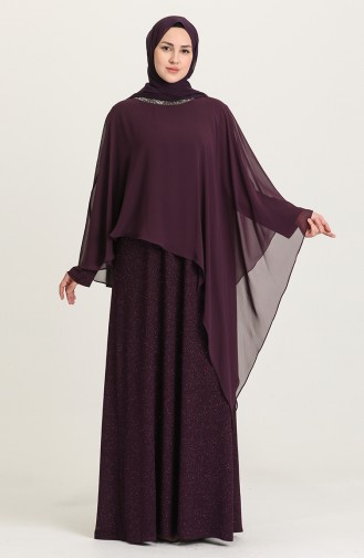 Lila Hijab-Abendkleider 4278-04
