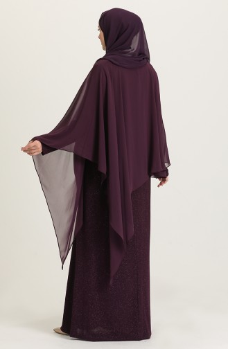 Purple Hijab Evening Dress 4278-04