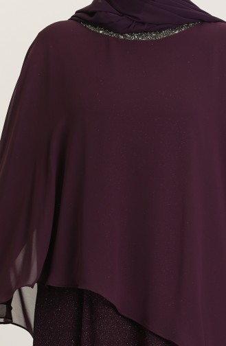 Purple Hijab Evening Dress 4278-04