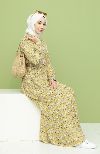 Yellow Hijab Dress 2159-02