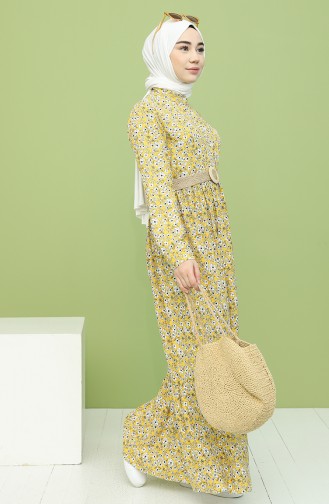 Yellow Hijab Dress 2159-02