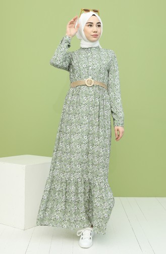 Robe Hijab Vert noisette 2159-03