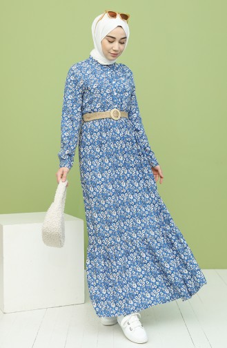 Blue Hijab Dress 2159-04