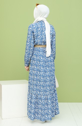 Blue Hijab Dress 2159-04