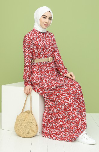 Rot Hijab Kleider 2159-05