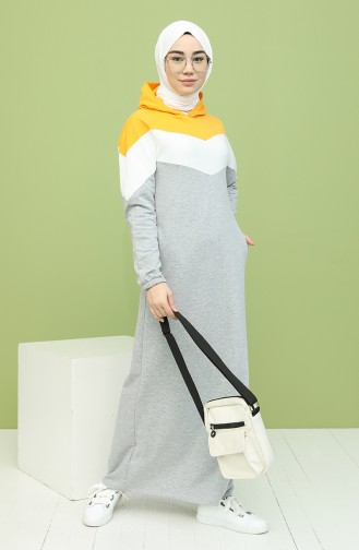 Gray Hijab Dress 5546-02